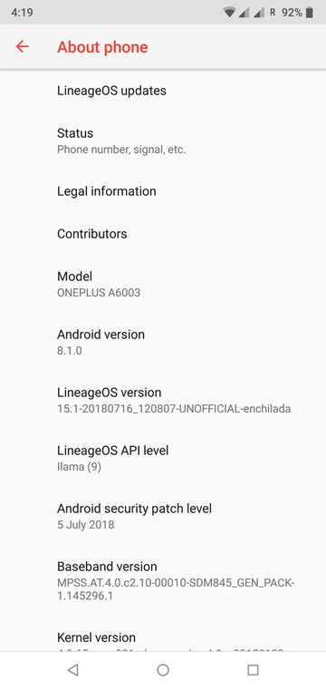 LineageOS 15.1 Arrives Unofficially For OnePlus 6