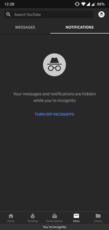 Watch YouTube in Incognito Mode on Android
