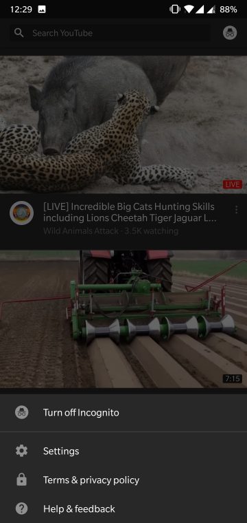 Watch YouTube in Incognito Mode on Android