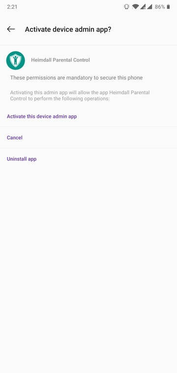 Kiddie app settings