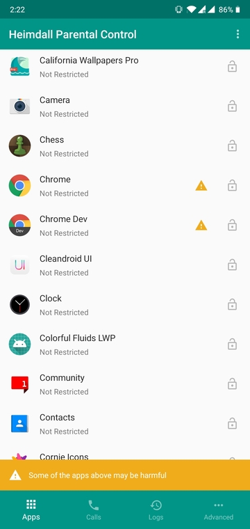 app settings