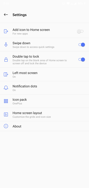 OnePlus Launcher launcher settings