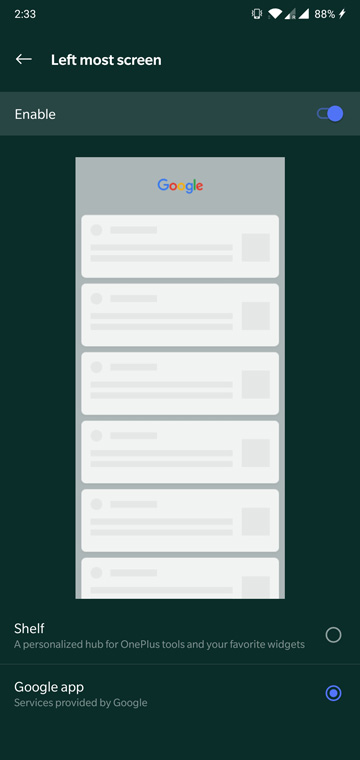 OnePlus Launcher google feed