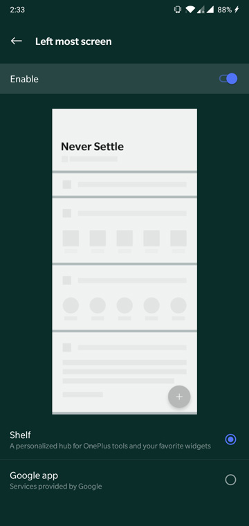 OnePlus Launcher google feed