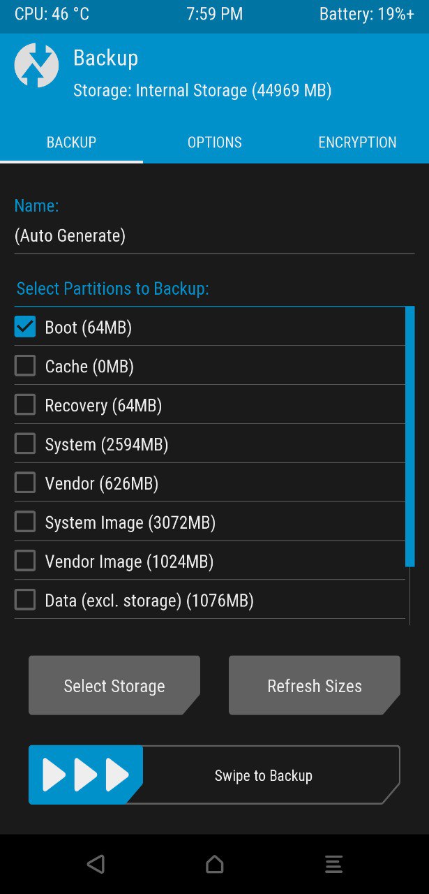 Poco F1 TWRP backup