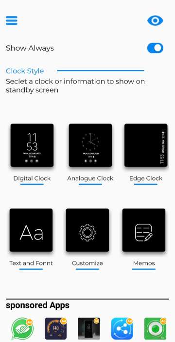 Always On Display clock styles