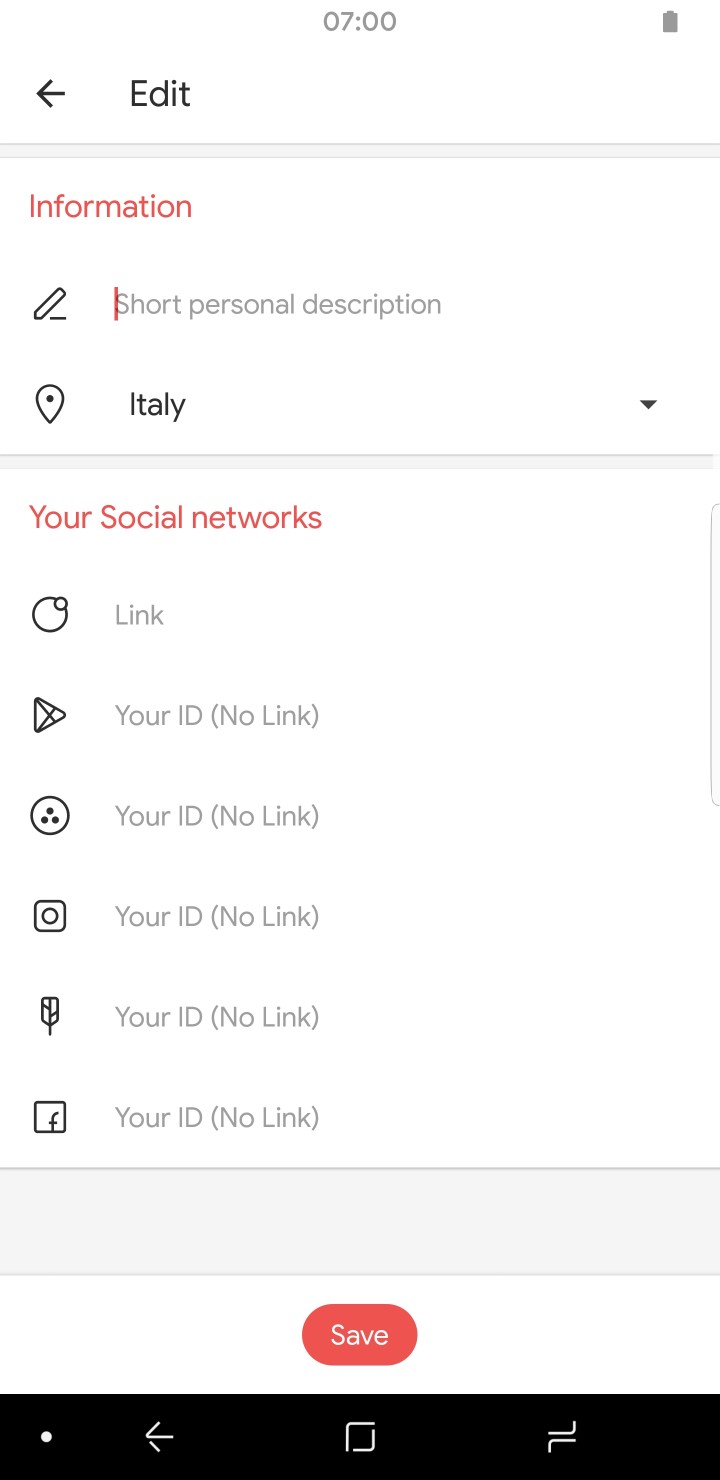 Creative App Profile Edit