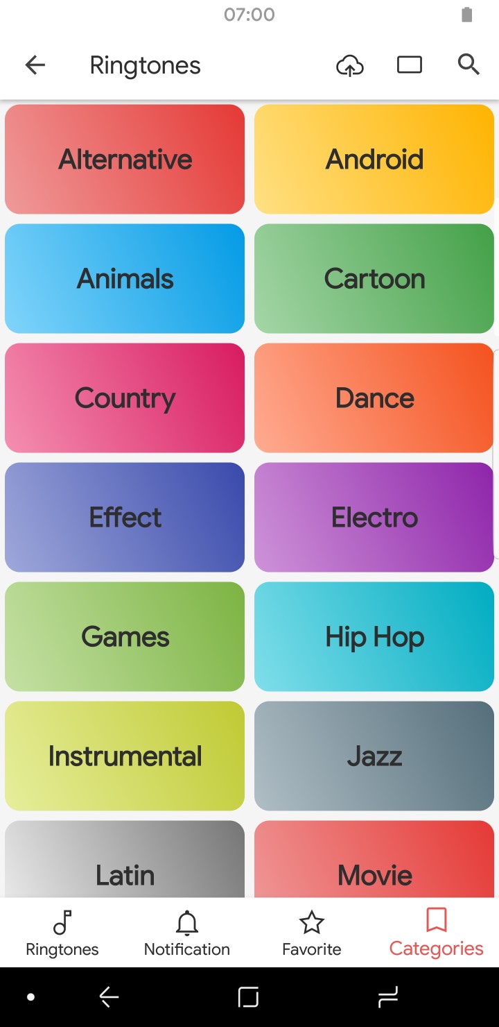 Creative App Sounds Categories