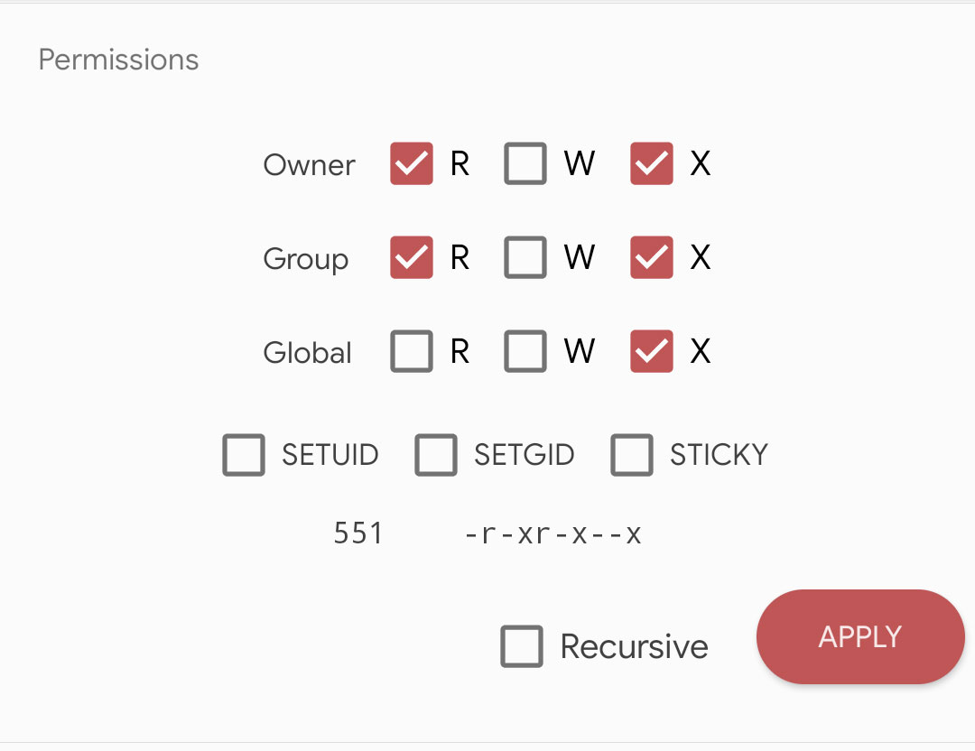 set file permissions android