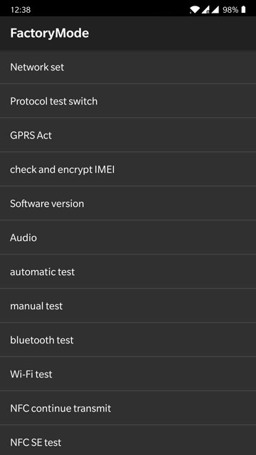 onplus factory mode secret code
