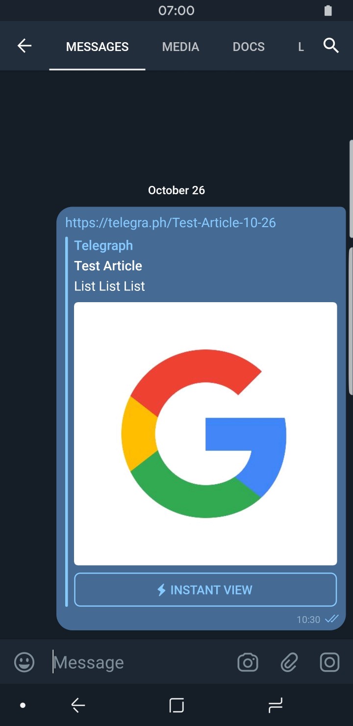 Telegram Features Telegraph Chat