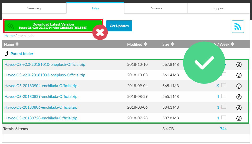 havoc os rom download page