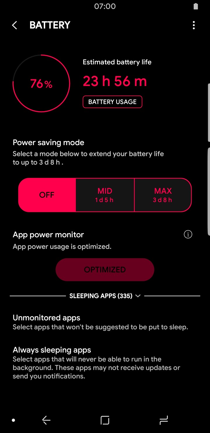 Dark Theme Battery Home