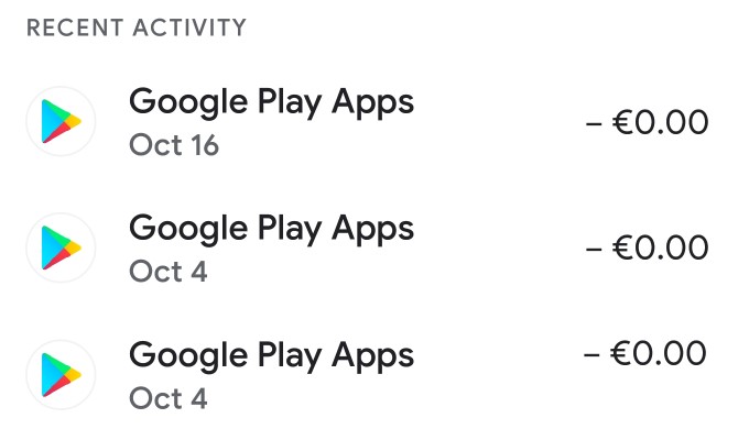 Payment history