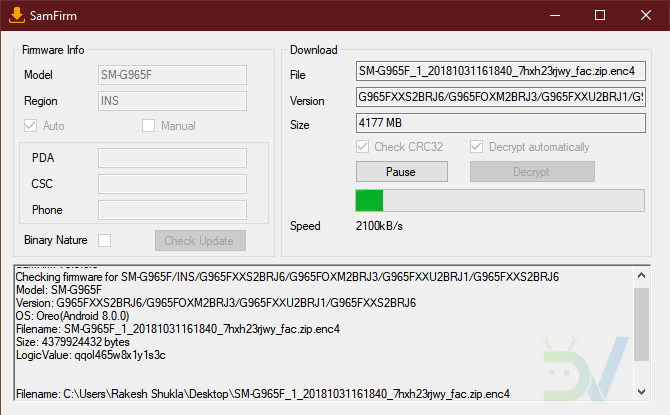 samfirm - samsung firmware downloader samfirm - samsung firmware downloader
