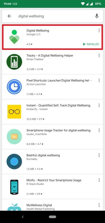 Pixel 3 Digital Wellbeing