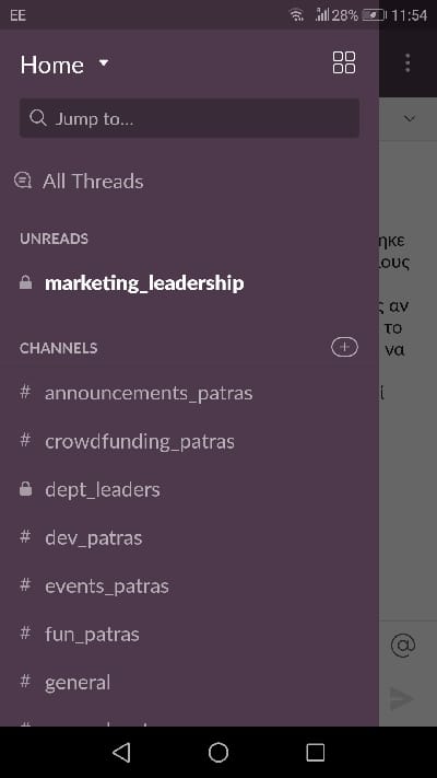 Slack group chat app