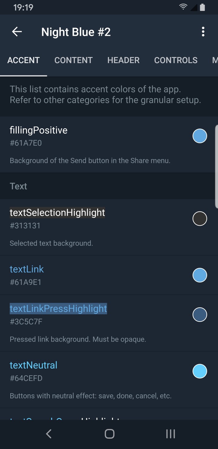 Telegram Theme Creator Accents
