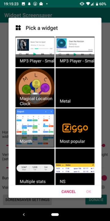 Widget Screensaver app
