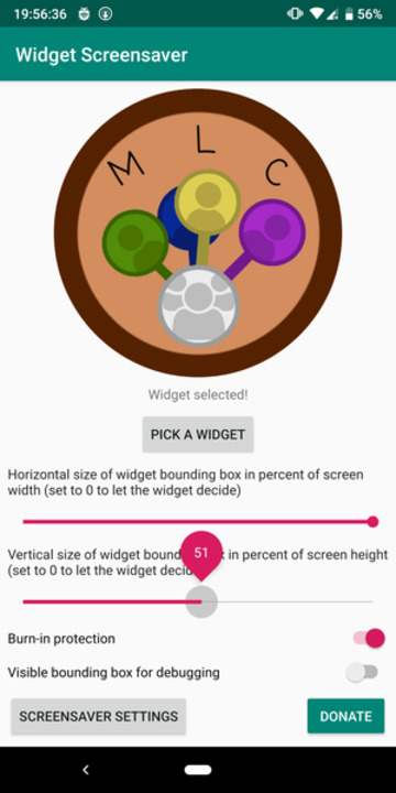 Widget Screensaver app