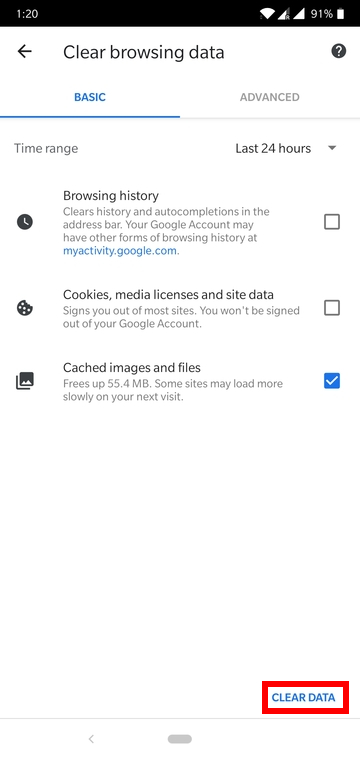 How to Clear Cache and Browser Data in Google Chrome for Android
