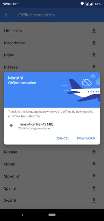download offline language pack