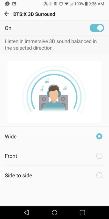 LG V30 Settings DTS:X 3D Stereo Sound