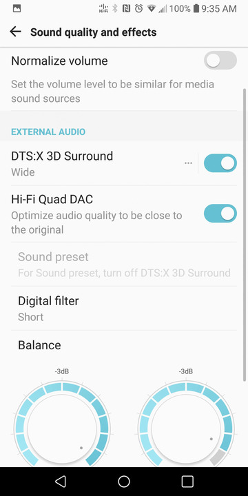 LG V30 Settings DTS:X 3D Stereo Sound