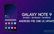 Galaxy Note 9 Android Pie update