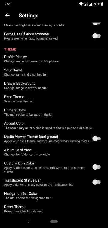 Memoria gallery black theme