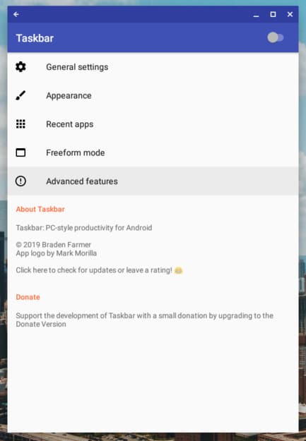Taskbar Android App