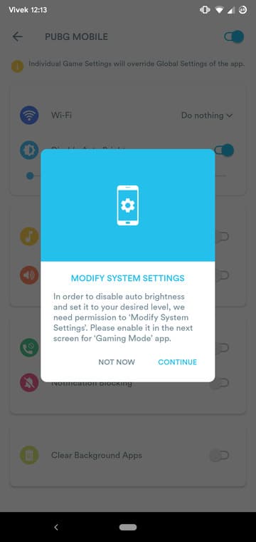 gaming mode permissions