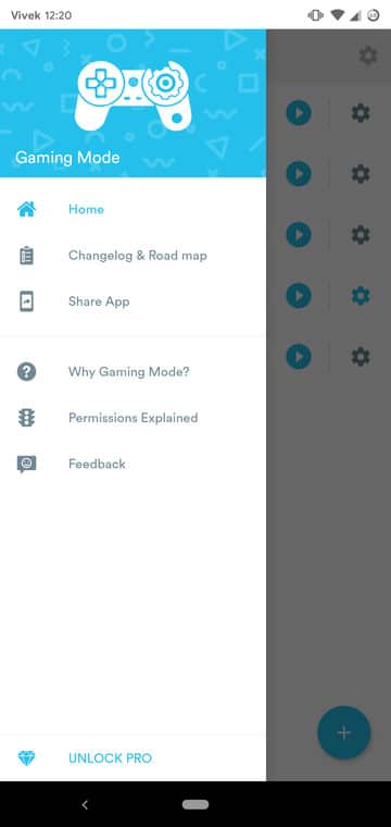 gaming mode options