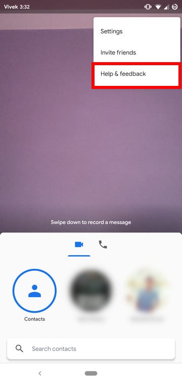 Google Duo call history
