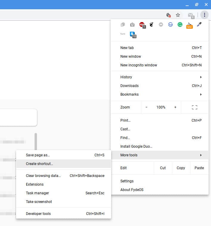 Creating Google Duo shortcut