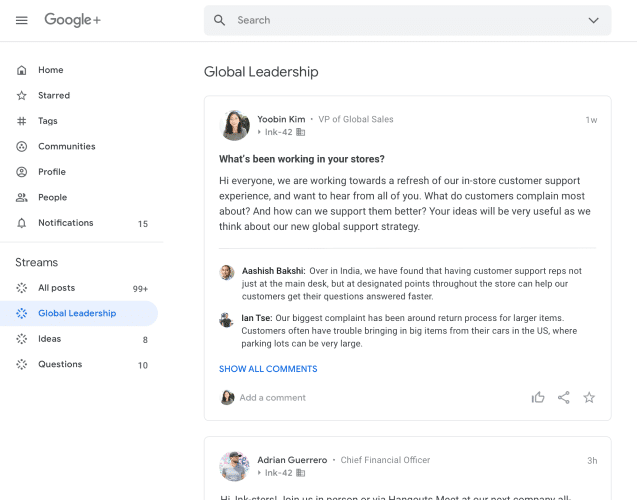 google plus screenshot Google plus going away