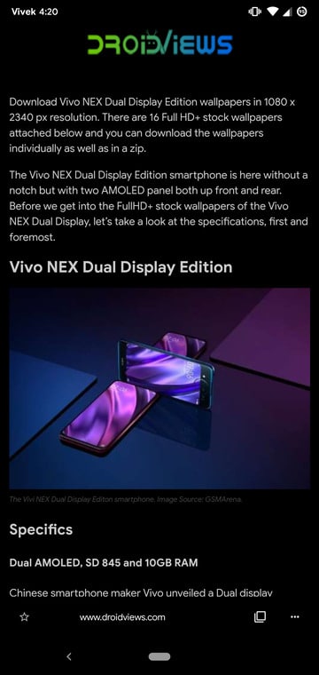 Night Mode Monument browser