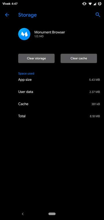 Monument App size