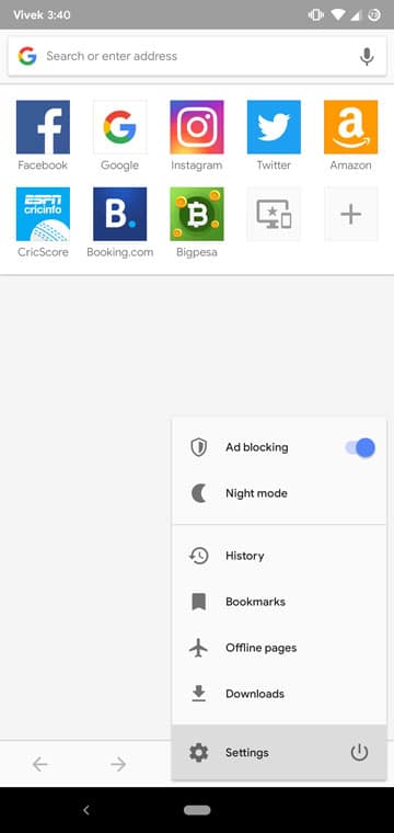 Browser with built-in VPN