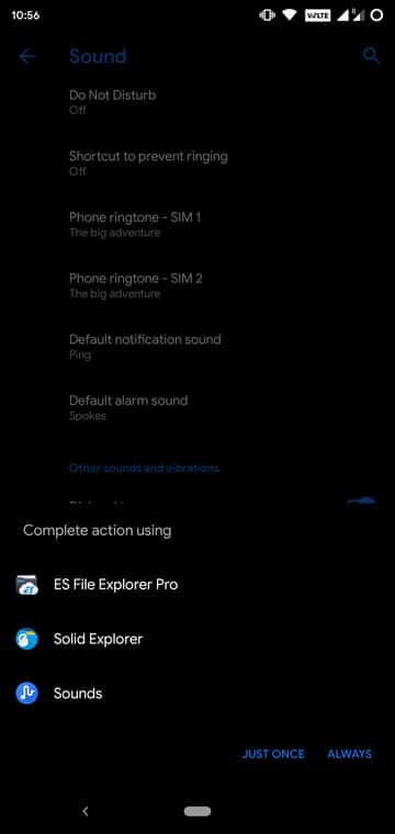 select tone for call and alarm