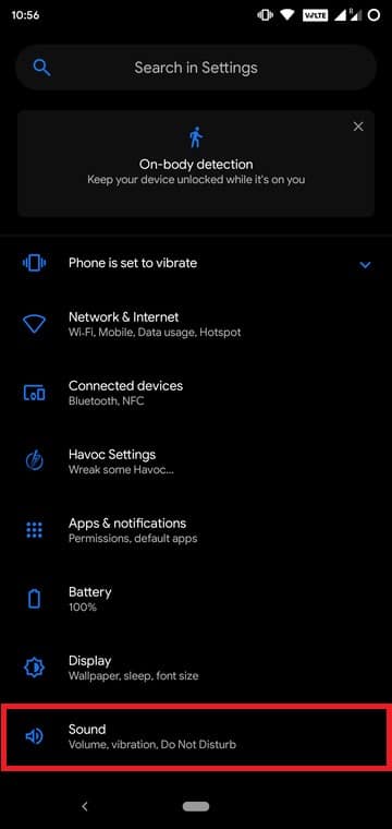 android sound settings