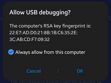 Allow USB Debugging