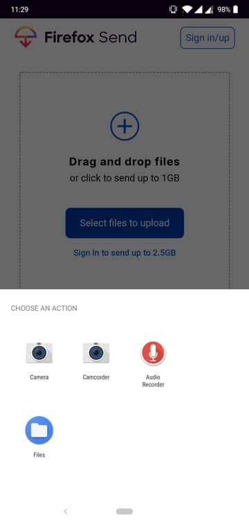 Firefox send