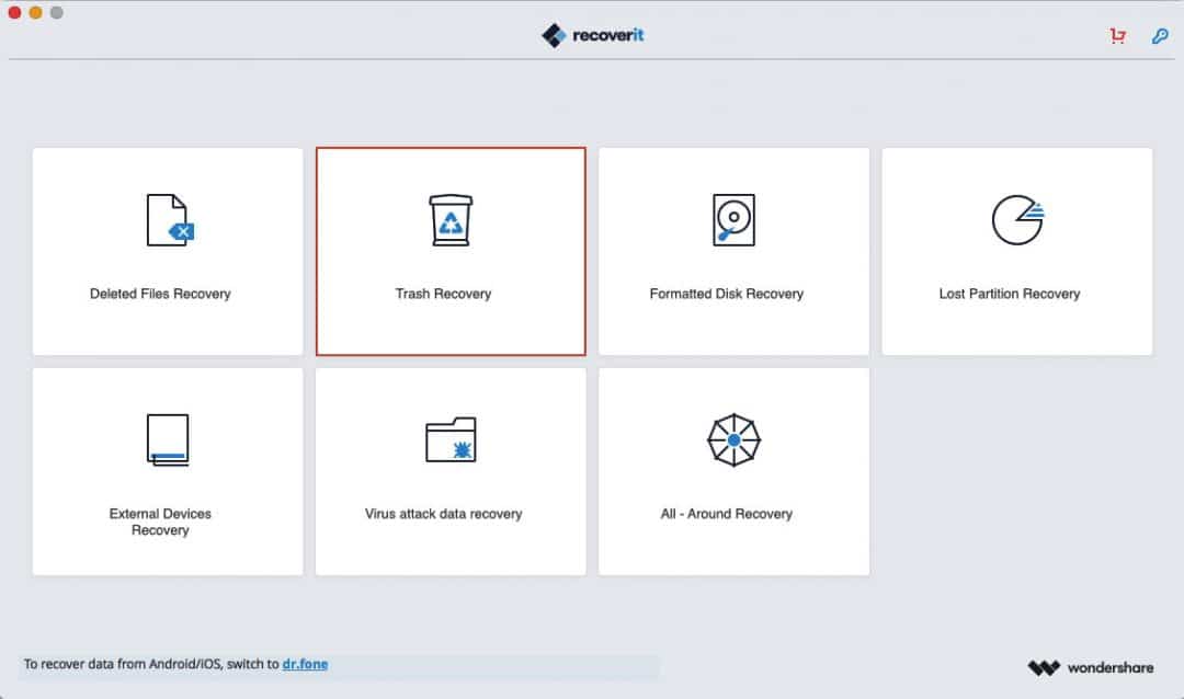Trashed files recovery options