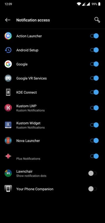 notification access page