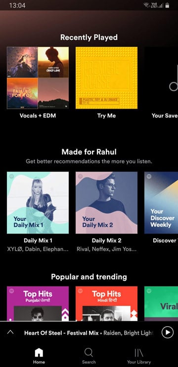 spotify recently played list