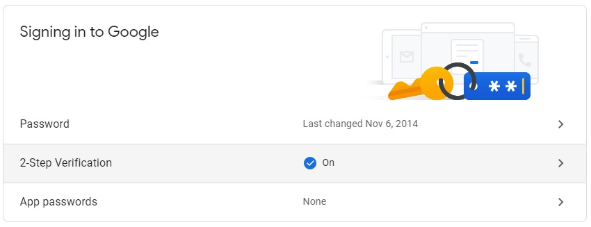 two-factor authentication Google