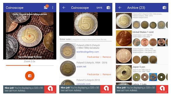 Coinoscope image recognition