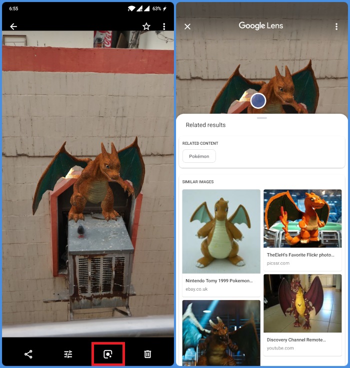 use Google Lens from Google Photos