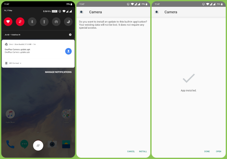 Install OnePlus 7 Pro camera apk